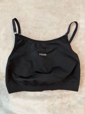 Gymshark Black Seamless Crop Bralette with Adjustable Straps